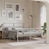 vidaXL Metal Bed Frame without Mattress with Footboard White 150x200cm