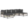 vidaXL 6 Piece Garden Lounge Set with Cushions Anthracite Poly Rattan