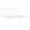 vidaXL Metal Bed Frame without Mattress with Headboard White 193x203cm