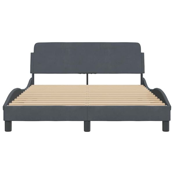 vidaXL Bed Frame "Dover" Dark Grey 137x190 cm Double Velvet