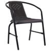 vidaXL Garden Dining Set 5 pcs Black Powder-Coated Steel