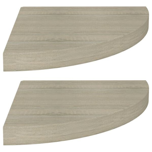 vidaXL Floating Corner Shelves 2 pcs Oak 35x35x3.8 cm MDF