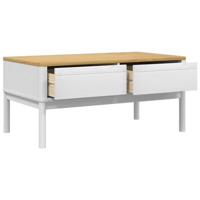 vidaXL Coffee Table FLORO White 99x55.5x45 cm Solid Pine Wood