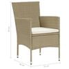 vidaXL Garden Dining Chairs 2 pcs Poly Rattan Beige