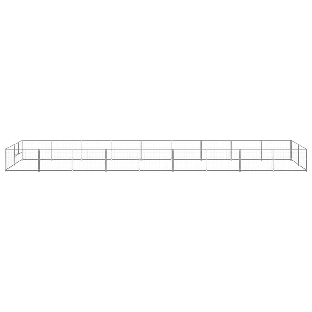vidaXL Dog Kennel Silver 18 m² Steel
