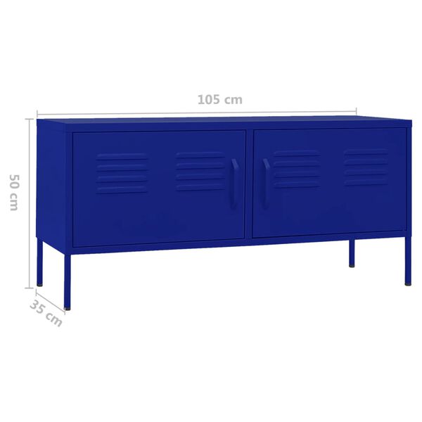vidaXL TV Cabinet Navy Blue 105x35x50 cm Steel
