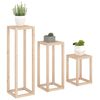 vidaXL 3 Piece Plant Stand Set Solid Wood Pine