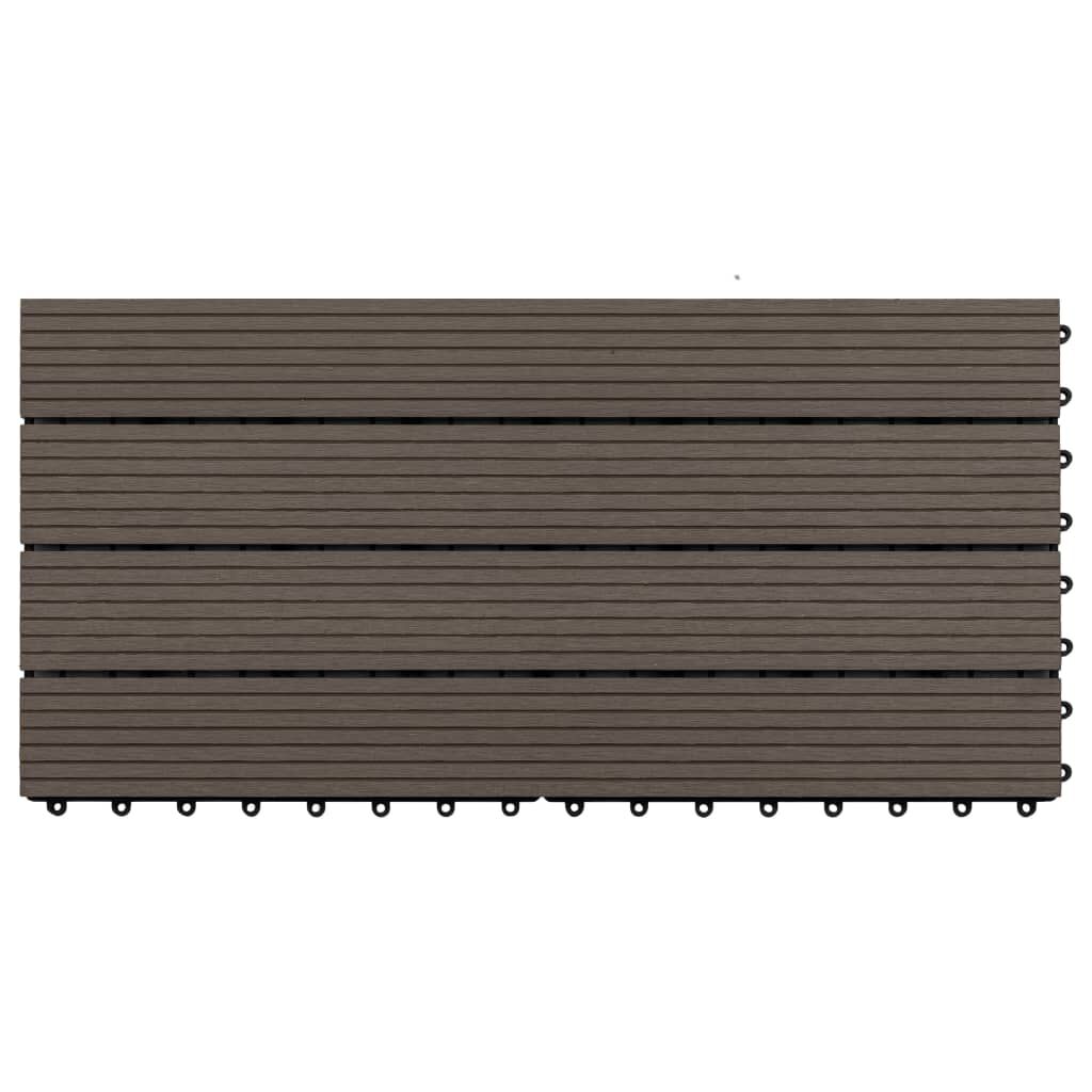 vidaXL Decking Tiles 6 pcs WPC 60x30 cm 1.08 m² Dark Brown