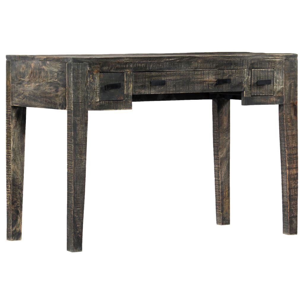 vidaXL Desk Black 110x50x75 cm Solid Mango Wood