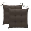 vidaXL Garden Chairs 2 pcs with Taupe Cushions Solid Teak Wood