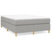 vidaXL Box Spring Bed with Mattress Light Grey 152x203 cm Queen Fabric