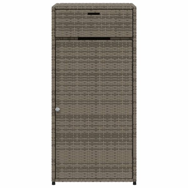 vidaXL Garden Storage Cabinet Grey 55x55x111 cm Poly Rattan