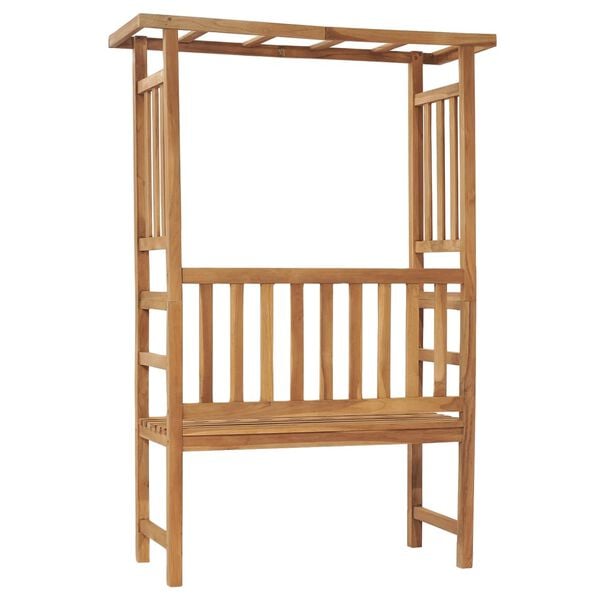 vidaXL Garden Bench with Pergola 115 cm Solid Teak Wood