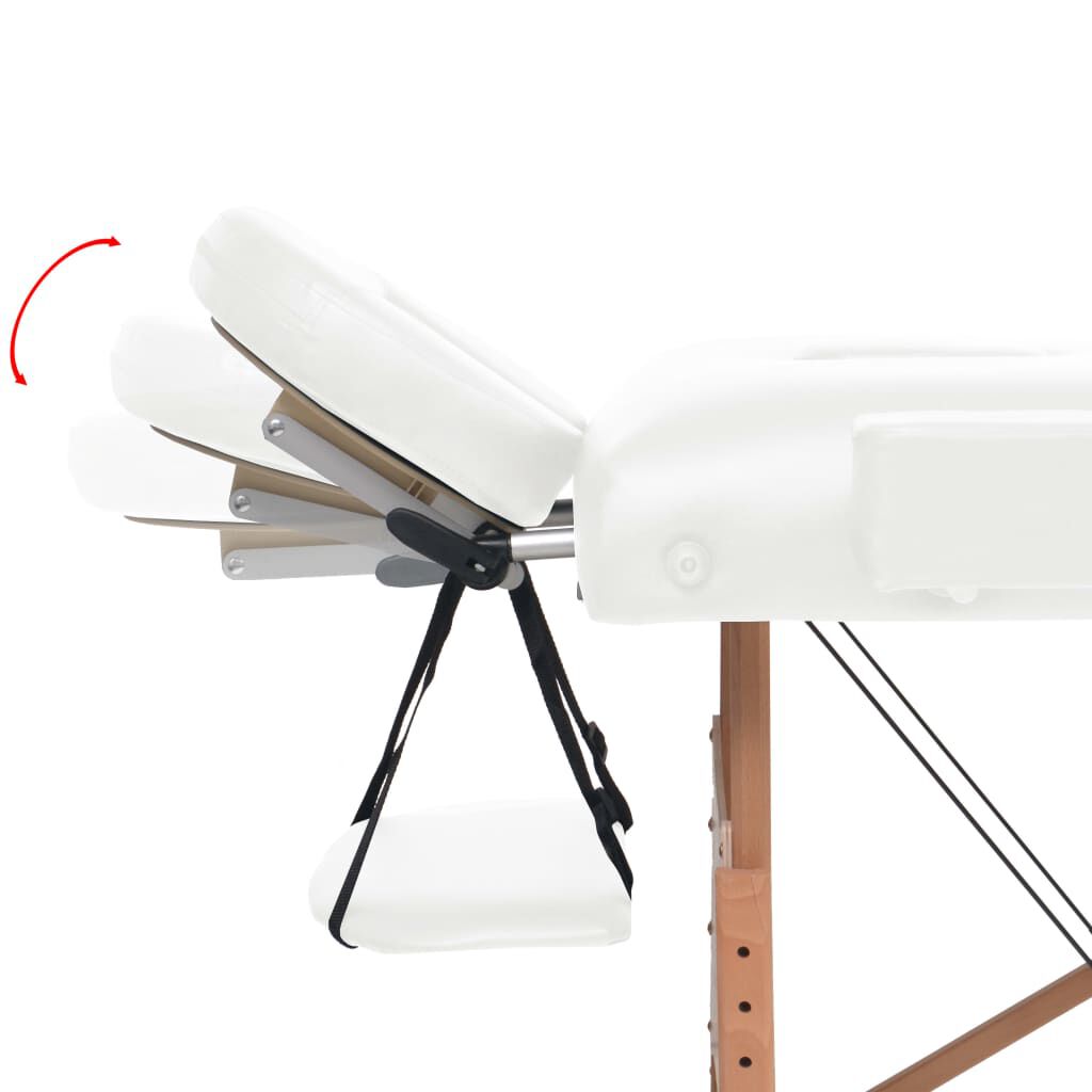 vidaXL 2-Zone Folding Massage Table 10 cm Thick White