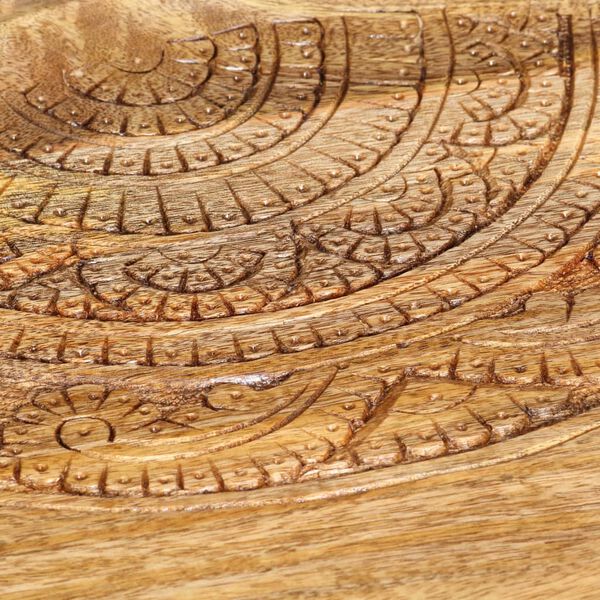 vidaXL Round Side Tables 2 pcs Solid Mango Wood and Steel