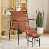 vidaXL Relaxing Armchair with a Footrest Brown Real Leather
