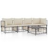vidaXL 5 Piece Garden Lounge Set with Cushions Anthracite Poly Rattan