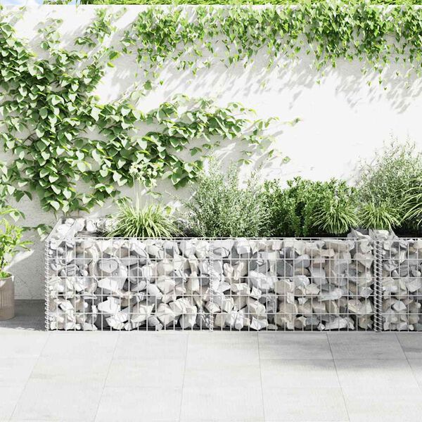 vidaXL Gabion Planter Galvanised Steel 180x90x50 cm