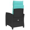 vidaXL Reclining Garden Chair with Side Table Black Poly Rattan