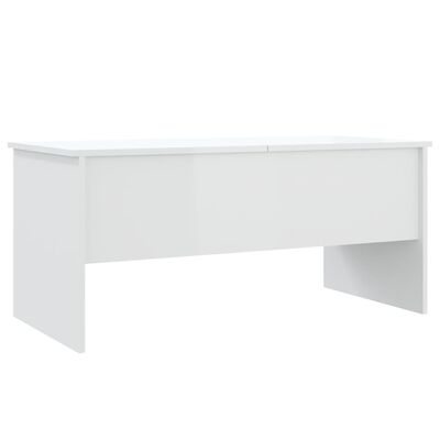 vidaXL Coffee Table High Gloss White 102x50.5x46.5 cm Engineered Wood