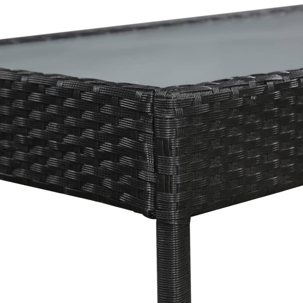 vidaXL 5 Piece Garden Lounge Set with Cushions Poly Rattan Black