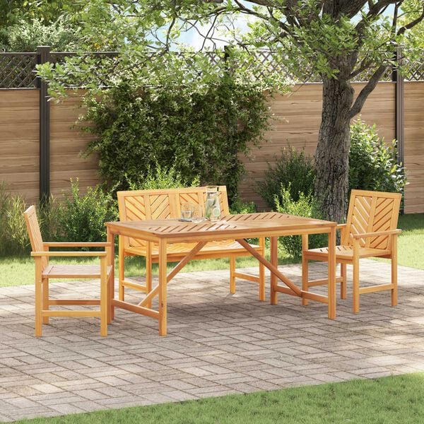 vidaXL 4 Piece Garden Dining Set Solid Wood Acacia