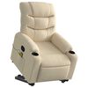 vidaXL Stand up Massage Recliner Chair Cream Fabric