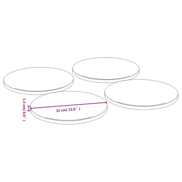 vidaXL Pizza Plates 4 pcs &Oslash;32x1.5 cm Bamboo