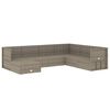 vidaXL 7 Piece Garden Lounge Set with Cushions Grey Poly Rattan