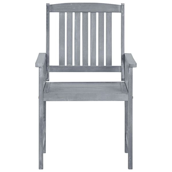 vidaXL Garden Chairs with Cushions 6 pcs Solid Wood Acacia Grey