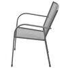 vidaXL Stackable Garden Chairs 2 pcs Steel Grey