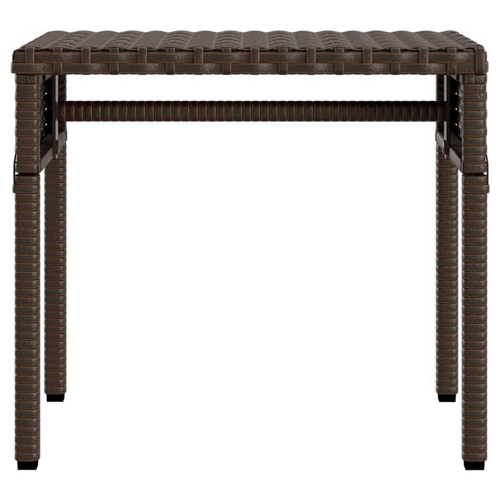vidaXL Sun Loungers 2 pcs with Canopies and Table Brown Poly Rattan