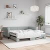vidaXL Daybed with Trundle without Mattress Light Grey 100x190 cm