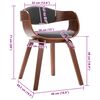 vidaXL Dining Chairs 2 pcs Bent Wood and Grey Fabric