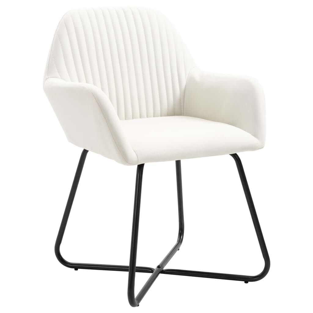 vidaXL Dining Chairs 2 pcs Cream Fabric