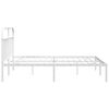 vidaXL Metal Bed Frame without Mattress with Headboard White 193x203cm