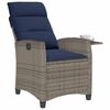vidaXL Reclining Garden Chair with Side Table Grey Poly Rattan