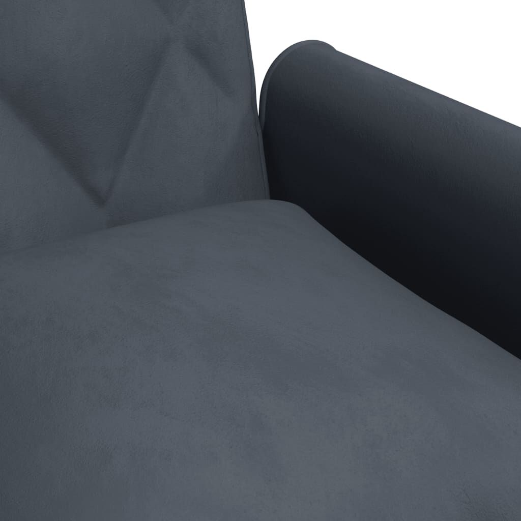 vidaXL Sofa Bed with Armrests Dark Grey Velvet