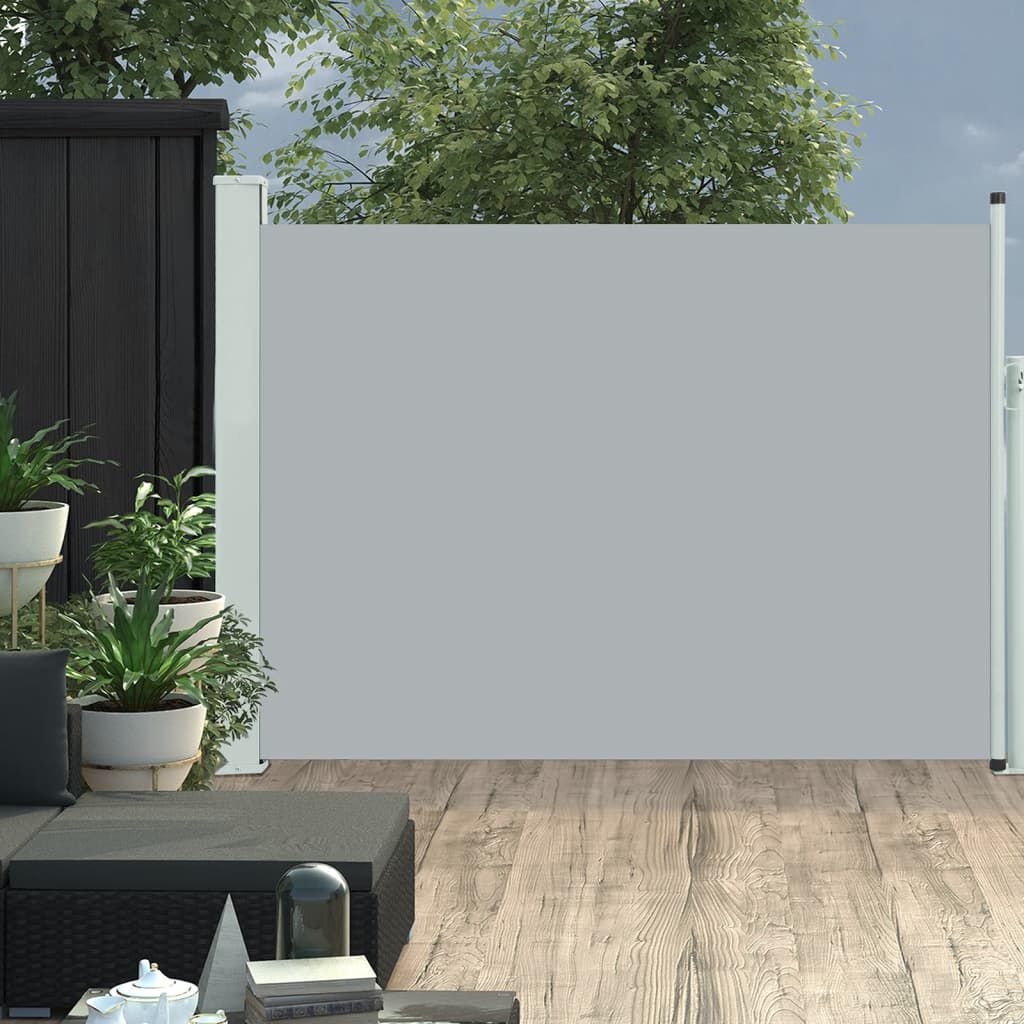 vidaXL Patio Retractable Side Awning 120x500 cm Grey