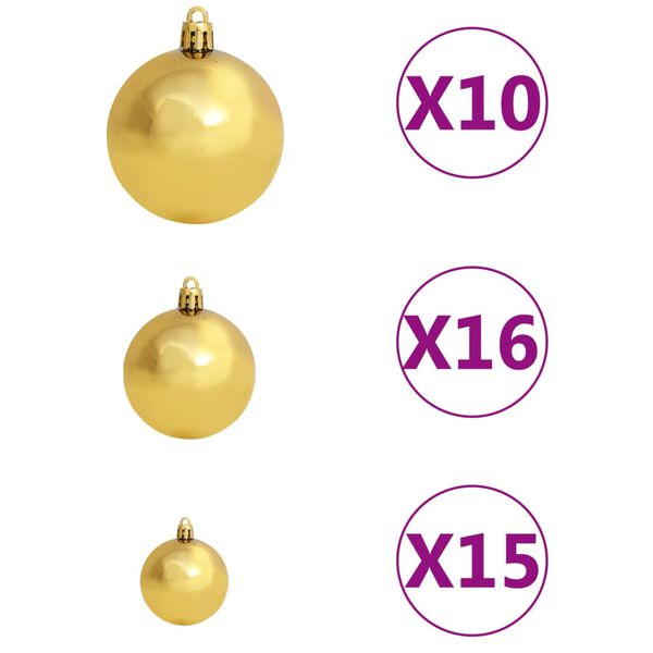 vidaXL Artificial Pre-lit Christmas Tree with Ball Set Pink 210 cm PVC