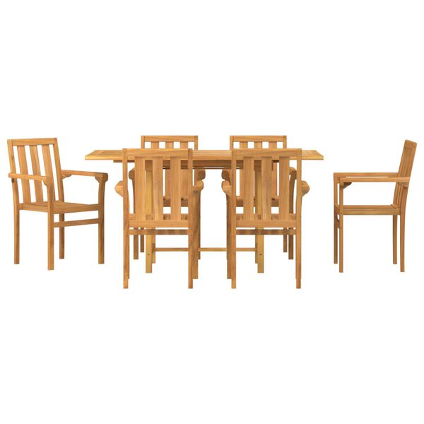 vidaXL Garden Dining Set Set of 3 Natural Solid Acacia wood 4-seater