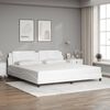 vidaXL Bed Frame with LED without Mattress "Zadar" White 193x203 cm