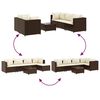vidaXL 6 Piece Garden Lounge Set with Cushions Brown Poly Rattan