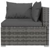 vidaXL 9 Piece Garden Lounge Set with Cushions Grey Poly Rattan