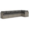vidaXL 6 Piece Garden Lounge Set with Cushions Grey Poly Rattan