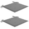 vidaXL Garden Chairs 2 pcs with Grey Cushions Solid Teak Wood