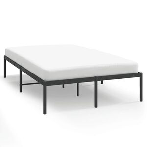 vidaXL Metal Bed Frame without Mattress Black 135x190cm