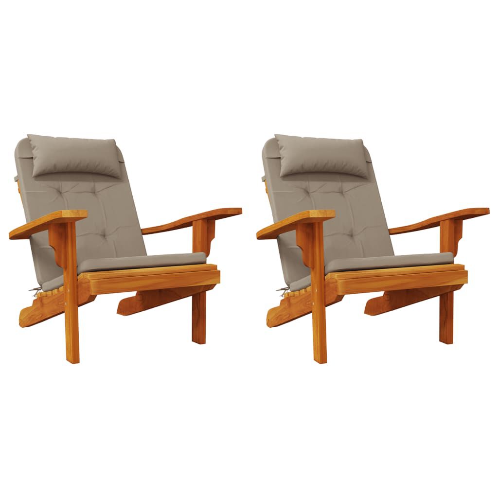 vidaXL Adirondack Chair Cushions 2 pcs Taupe Oxford Fabric