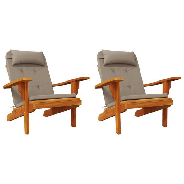 vidaXL Adirondack Chair Cushions 2 pcs Taupe Oxford Fabric