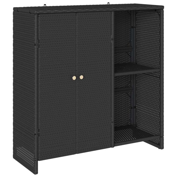 vidaXL Storage Cabinet Black 100x36x102 cm Rattan